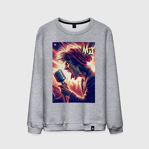 Мужской свитшот Mick Jagger is vocalist of the Rolling Stones / Меланж – фото 1