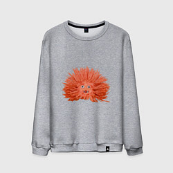 Свитшот хлопковый мужской Сartoon monster fluffy orange, цвет: меланж