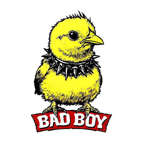 Мужской свитшот Bad boy chicken / Белый – фото 3