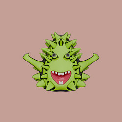 Свитшот хлопковый мужской Cartoon monster with spikes green, цвет: пыльно-розовый — фото 2