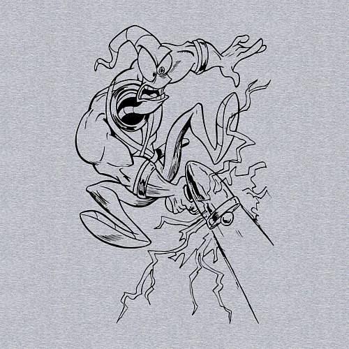 Мужской свитшот Земляной червяк Джим стреляет / Меланж – фото 3