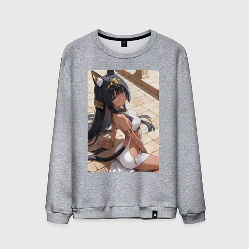 Мужской свитшот Сфинкс в древнем Египте / Меланж – фото 1