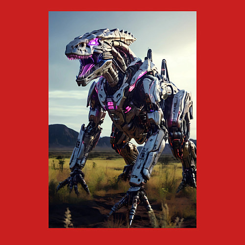 Мужской свитшот Робот в стиле Horizon / Красный – фото 3