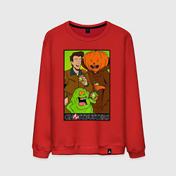 Свитшот хлопковый мужской Ghostbuster - Peter Slimer Pumpkinhead, цвет: красный