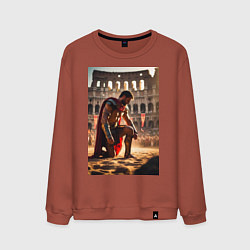 Свитшот хлопковый мужской Спартак в Колизее, цвет: кирпичный