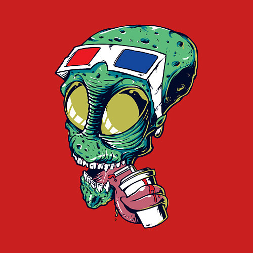 Мужской свитшот Пришелец в кино / Красный – фото 3