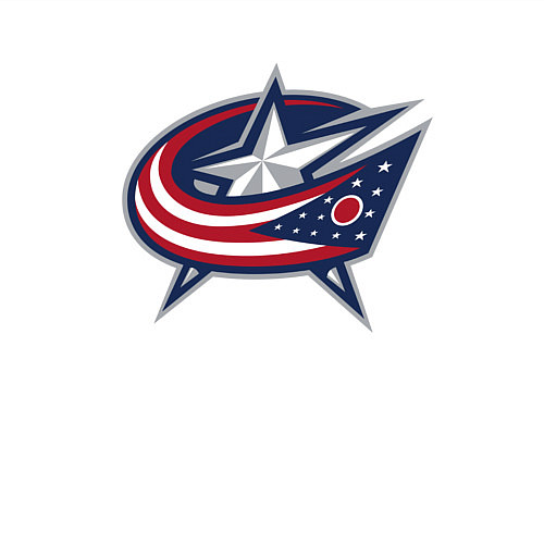 Мужской свитшот Columbus blue jackets - hockey team - emblem / Белый – фото 3