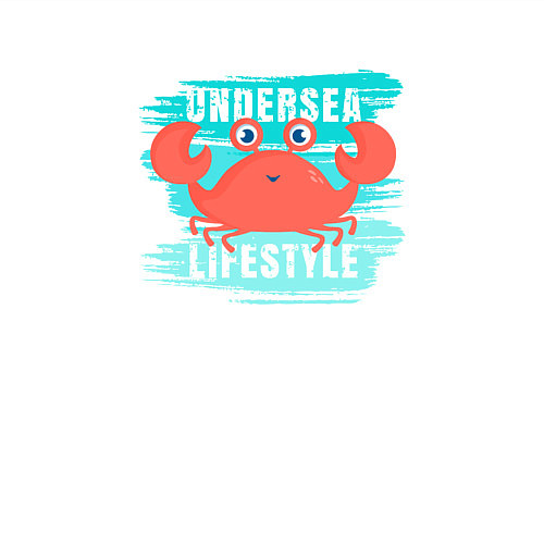 Мужской свитшот Симпатичный крабик и надпись / Белый – фото 3