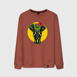 Мужской свитшот Слон и цветок