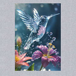 Свитшот хлопковый мужской Колибри у цветка, цвет: меланж — фото 2