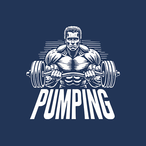 Мужской свитшот Арнольд Шварценеггер - качалка / Тёмно-синий – фото 3