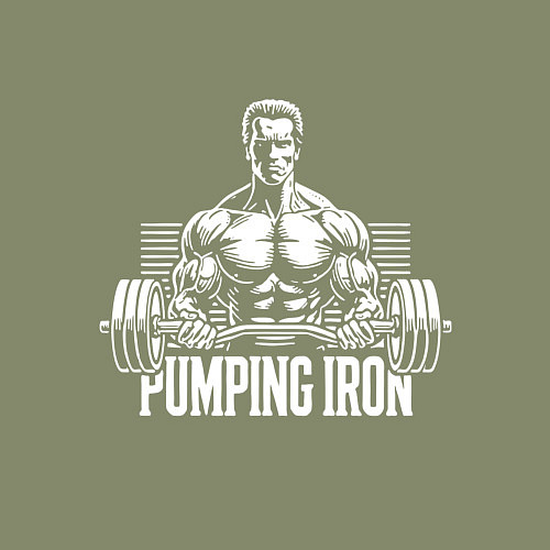 Мужской свитшот Арнольд - качай железо / Авокадо – фото 3