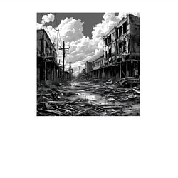 Свитшот хлопковый мужской Разрушенный город, цвет: белый — фото 2