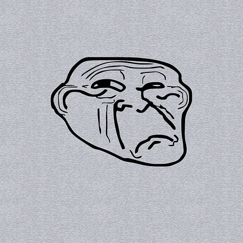 Мужской свитшот Тролл фейс недовольный мем / Меланж – фото 3