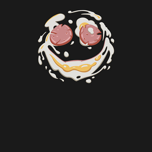 Мужской свитшот Лакомый кусочек-яичница с улыбкой / Черный – фото 3