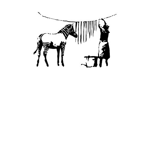 Мужской свитшот Banksy zebra / Белый – фото 3