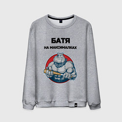 Свитшот хлопковый мужской Батя на максималках, цвет: меланж