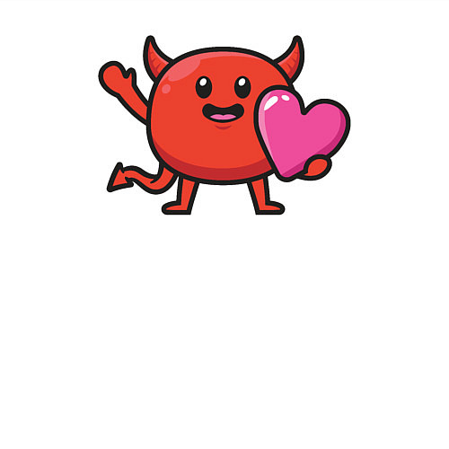 Мужской свитшот Дьяволёнок с сердцем / Белый – фото 3