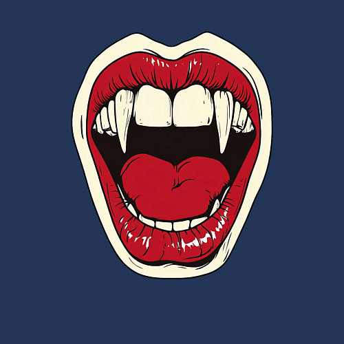 Мужской свитшот Клыки вампира / Тёмно-синий – фото 3