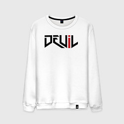 Свитшот хлопковый мужской Devil style, цвет: белый