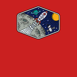 Свитшот хлопковый мужской Moon rocket, цвет: красный — фото 2