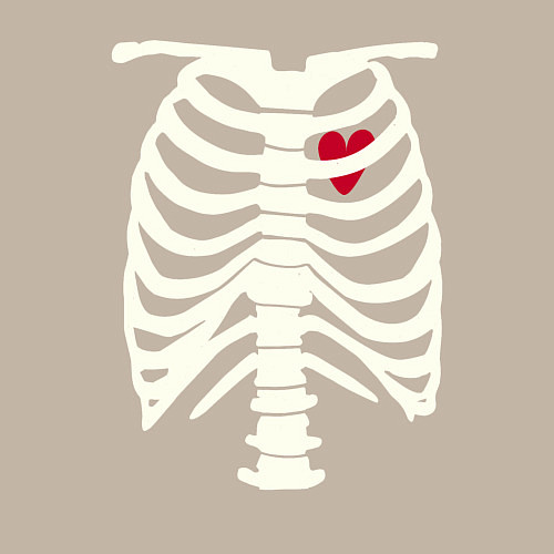 Мужской свитшот Сердце в скелете / Миндальный – фото 3