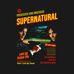 Свитшот хлопковый мужской Сверхъестественное Possessed and obsessed, цвет: черный — фото 2