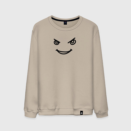 Мужской свитшот Хитрый злобный смайлик / Миндальный – фото 1