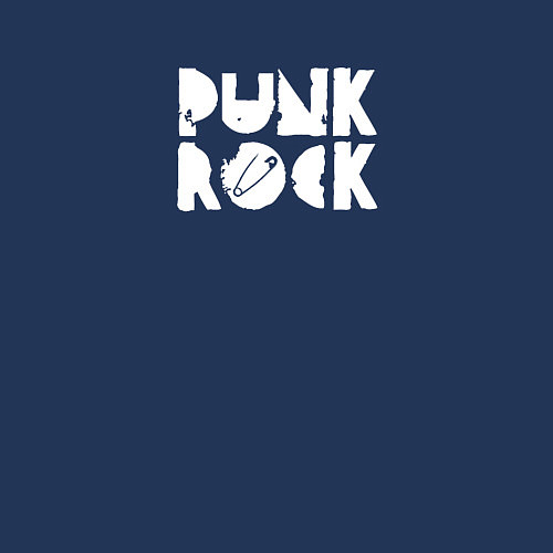 Мужской свитшот Punk rock in white / Тёмно-синий – фото 3