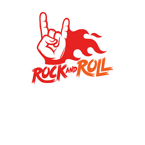 Мужской свитшот Rock and roll fire / Белый – фото 3