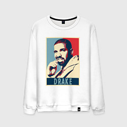 Свитшот хлопковый мужской Drake obey, цвет: белый