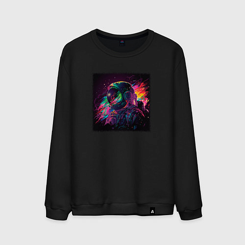 Мужской свитшот Космический огонь / Черный – фото 1