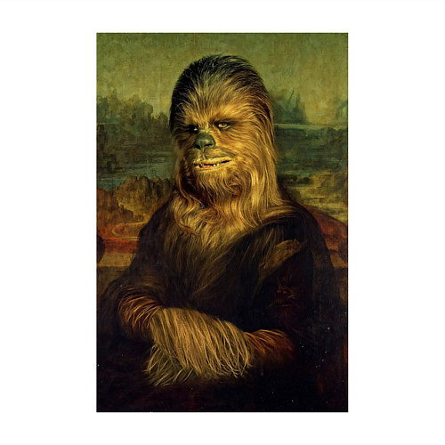 Мужской свитшот Чубакка - Мона Лиза / Белый – фото 3