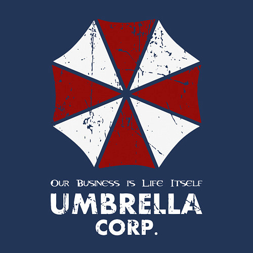Мужской свитшот Umbrella corporation logo / Тёмно-синий – фото 3
