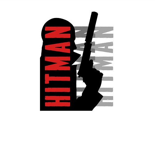 Мужской свитшот Hitman - Агент 47 / Белый – фото 3