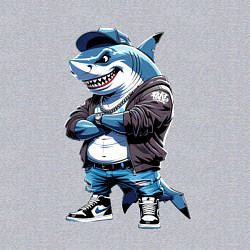 Свитшот хлопковый мужской Акула в кепке, цвет: меланж — фото 2