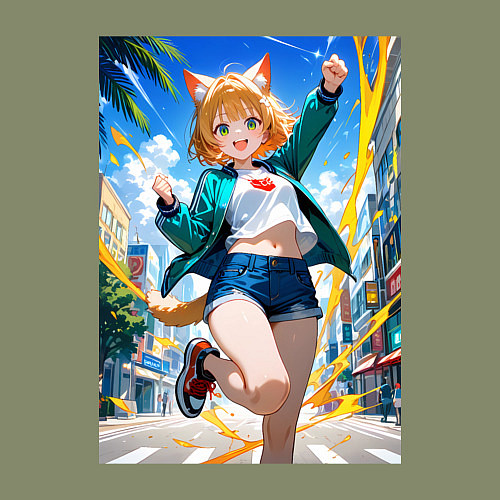 Мужской свитшот Позитивная лисичка поднимающая настроение / Авокадо – фото 3