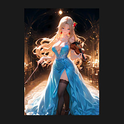 Свитшот хлопковый мужской Девушка в вечернем платье играет на скрипке, цвет: черный — фото 2