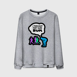 Свитшот хлопковый мужской Я думал они говорят про ром - легкая атлетика, цвет: меланж