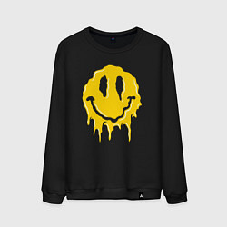 Свитшот хлопковый мужской Dripping smile, цвет: черный