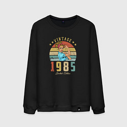 Свитшот хлопковый мужской Винтаж 1985, цвет: черный