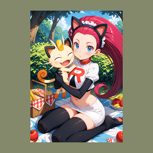 Мужской свитшот Джесси и Мяут на пикнике / Авокадо – фото 3