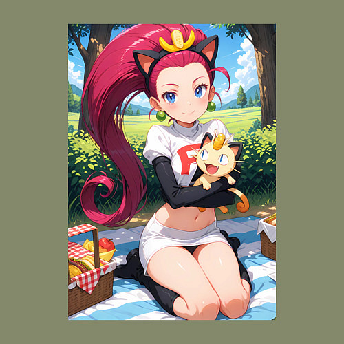 Мужской свитшот Джесси и Мяут на пикнике / Авокадо – фото 3