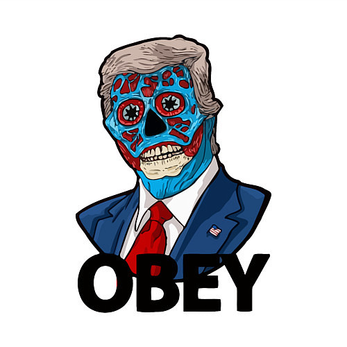 Мужской свитшот Trump obey / Белый – фото 3