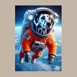 Свитшот хлопковый мужской Далматинец бравый космонавт - нейроарт фантазия, цвет: миндальный — фото 2