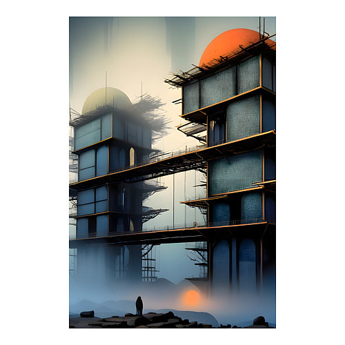 Мужской свитшот Архитектурный скелет / Белый – фото 3