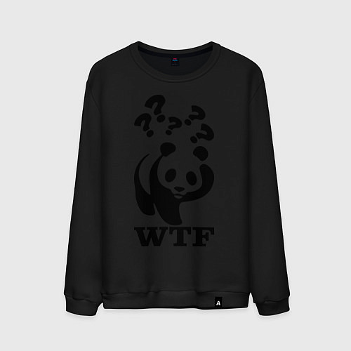 Мужской свитшот WTF: White panda / Черный – фото 1