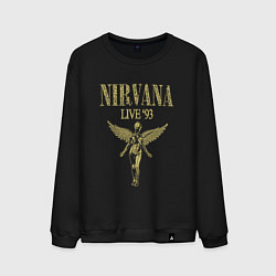 Свитшот хлопковый мужской Nirvana live 93, цвет: черный