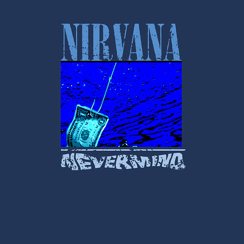 Мужской свитшот Nirvana nevermind rock / Тёмно-синий – фото 3