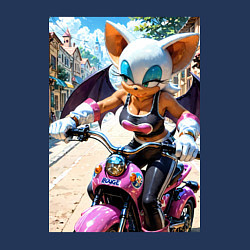 Свитшот хлопковый мужской Руж из Somic едет на мотоцикле, цвет: тёмно-синий — фото 2